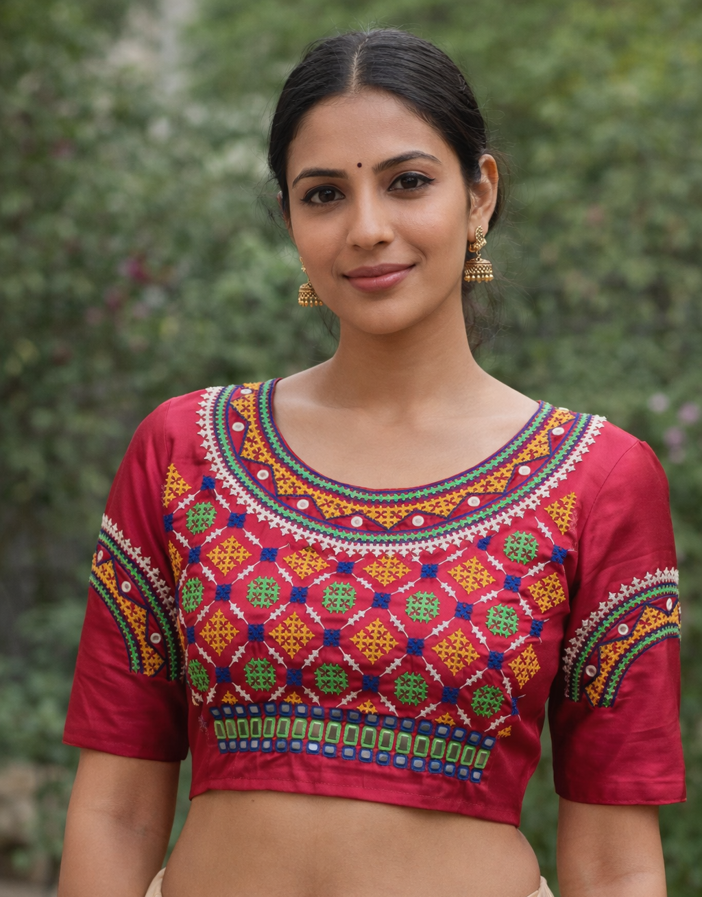 Hand & Mirror Work Stitch Blouse